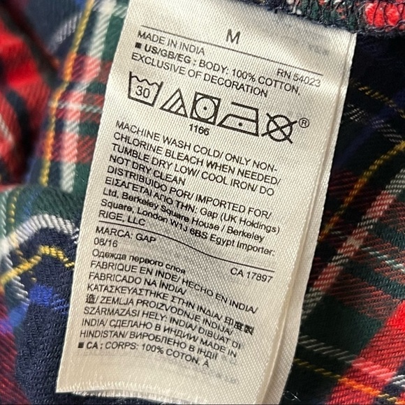 PENDLETON X GAP Plaid Button Down Long Sleeve Monogram Pocket Flannel Shirt M - Picture 6 of 6